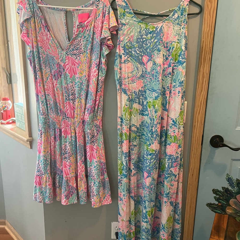 Two beautiful Lilly’s a romper, long dress. Worn twice. No tears or stains!